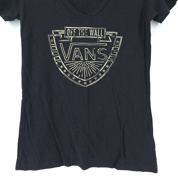 Vans off the Wall Stretch Black Skater Essential Classic Emblem Logo Graphic-T M - Picture 3 of 9